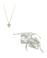 Adornia White Mother of Imitation Pearl Heart Adjustable Gold-Tone Pendant Necklace