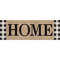 Evergreen Home Plaid Kensington Indoor Outdoor Coir Interchangeable Doormat 9.25 x 28 Beige
