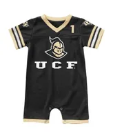 Newborn and Infant Boys Girls Colosseum Black Ucf Knights Bumpo Football Romper