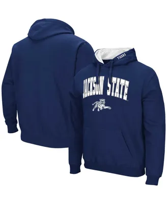 Men's Colosseum Royal Jackson State Tigers Arch & Logo Pullover Hoodie