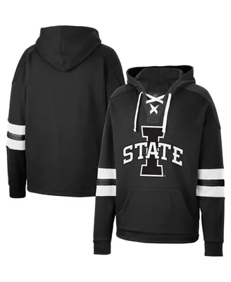 Men's Colosseum Black Iowa State Cyclones Lace-Up 4.0 Pullover Hoodie