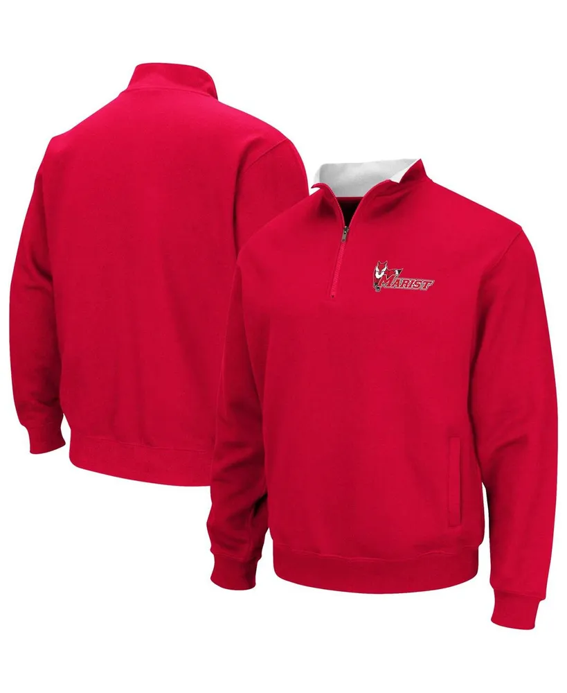 Men's Colosseum Red Marist Foxes Tortugas Quarter-Zip Sweatshirt