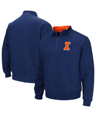 Men's Colosseum Navy Illinois Fighting Illini Big and Tall Tortugas Logo Quarter-Zip Sweatshirt