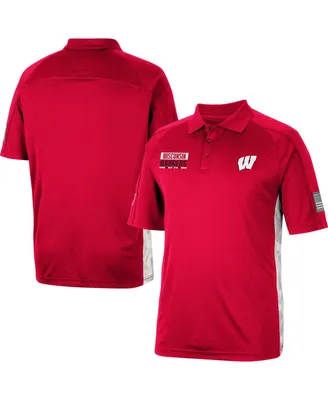 Men's Colosseum Red Wisconsin Badgers Oht Military-Inspired Appreciation Snow Camo Polo Shirt