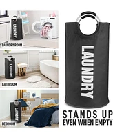 Zulay Kitchen Heavy Duty Laundry Basket - Collapsible Non-Slip Padded With Handles