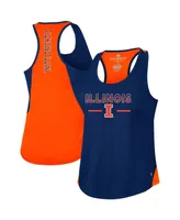 Women's Colosseum Navy Illinois Fighting Illini Sachs 2-Hit Scoop Neck Racerback Tank Top