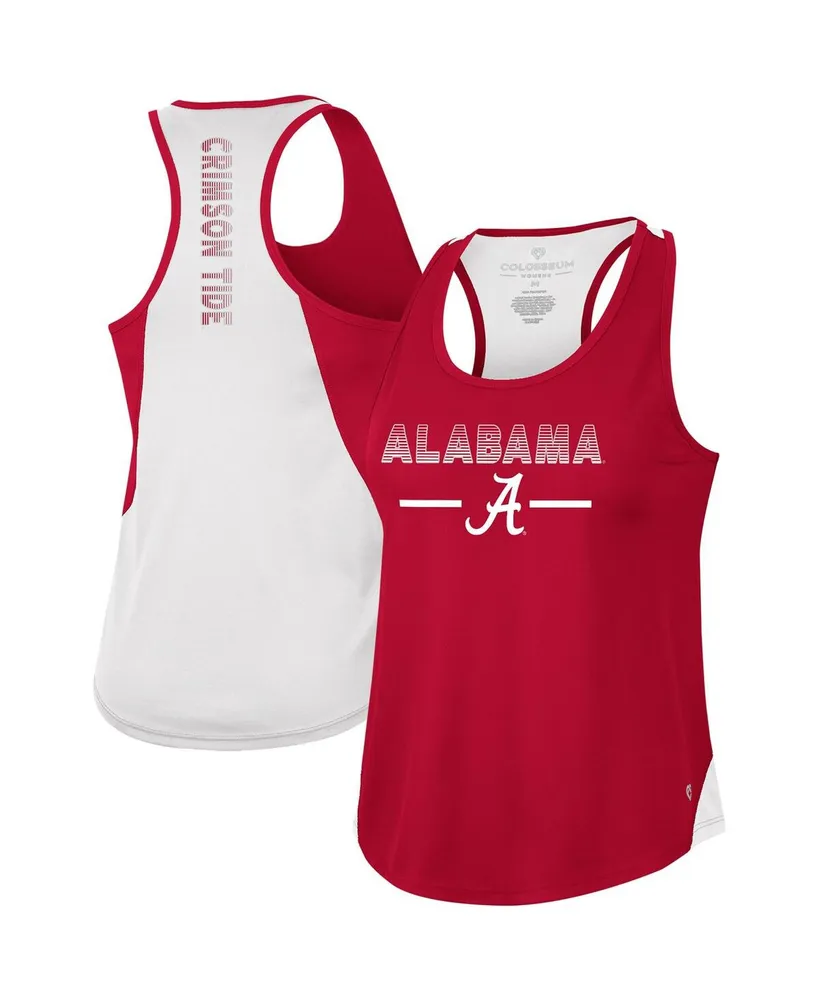 Women's Colosseum Crimson Alabama Tide Sachs 2-Hit Scoop Neck Racerback Tank Top