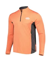 Men's Colosseum Heathered Orange, Black Oklahoma State Cowboys Audible Quarter-Zip Pullover Windshirt Jacket