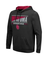 Men's Colosseum Black Oklahoma Sooners Slash Stack 2.0 Pullover Hoodie