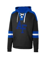 Men's Colosseum Black Air Force Falcons Lace-Up 4.0 Pullover Hoodie