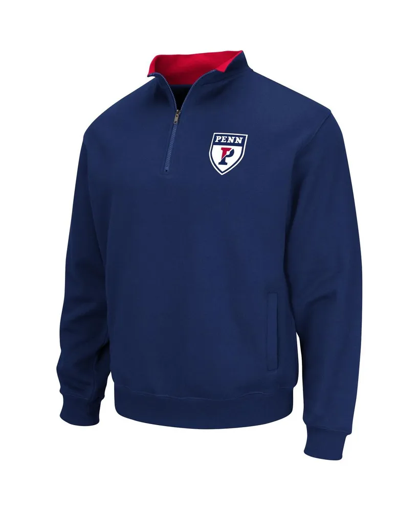 Men's Colosseum Navy Pennsylvania Quakers Tortugas Quarter-Zip Sweatshirt