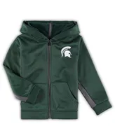 Toddler Boys Colosseum Green, Gray Michigan State Spartans Shark Full-Zip Hoodie Jacket and Pants Set