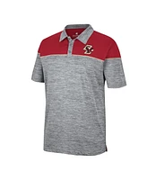 Men's Colosseum Heathered Gray, Maroon Boston College Eagles Birdie Polo Shirt
