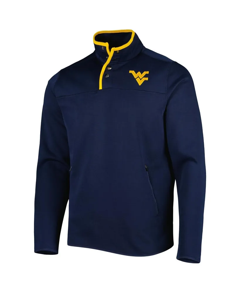 Men's Colosseum Navy West Virginia Mountaineers Rebound Quarter-Snap Jacket