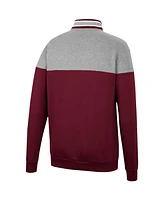 Men's Colosseum Heathered Gray, Maroon Texas A&M Aggies Be the Ball Quarter-Zip Top
