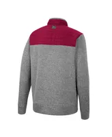 Men's Colosseum Gray, Maroon Arizona State Sun Devils Putter Herringbone Full-Zip Jacket