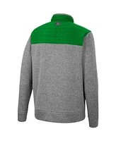 Men's Colosseum Gray, Kelly Green Oregon Ducks Putter Herringbone Full-Zip Jacket