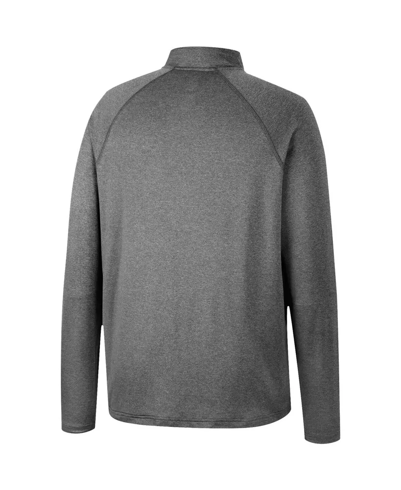 Men's Colosseum Heathered Gray Nebraska Huskers Earth First Raglan Quarter-Zip Windshirt