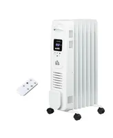 Portable Ceramic Space Heater w/ Remote & Tip-Over Protection, White