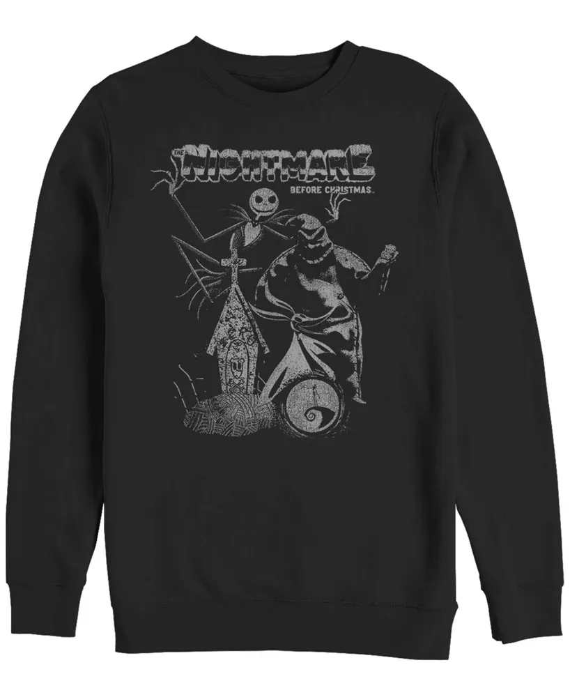 Fifth Sun Men's Nightmare Before Christmas Vintage-like Poster Crew Fleece Pullover