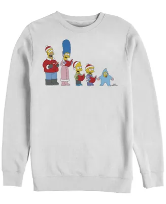 Fifth Sun Men's The Simpsons Family Carols Crew Fleece Pullover