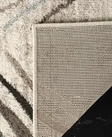 Safavieh Amsterdam Cream and Charcoal 6'7" x 9'2" Outdoor Area Rug