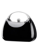 Nina Women's Metallic Minaudiere bag with Metal Handle