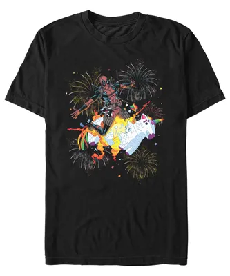 Fifth Sun Men's Unicorn Fireworks Short Sleeve T-shirt