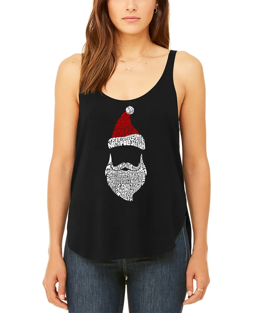 La Pop Art Women's Santa Claus Premium Word Flowy Tank Top