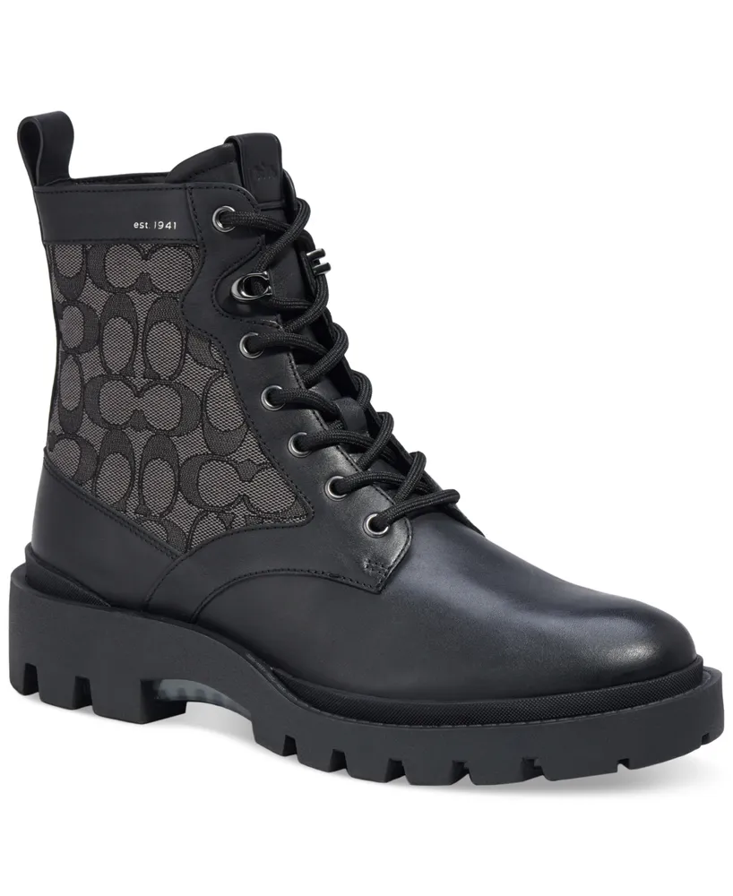 Coach Men's CitySole Leather and Signature Jacquard Boot