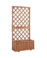 Wooden Raised Garden Bed Raised Planter Box Planter with Trellis