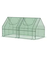 Outsunny 6' x 3' x 3' Portable Greenhouse w/ Pe Mesh Cover & Windows, Green