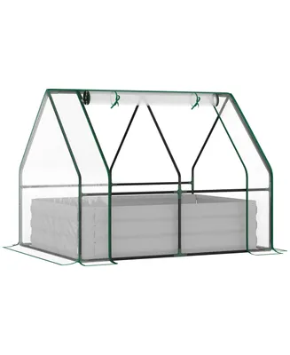 Steel Raised Garden Bed Planter Kit w/ Greenhouse, for Dual Use