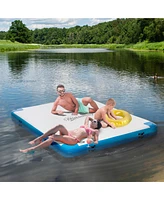 Outsunny Large Water Floating Platform Island w/ Air Pump & Backpack