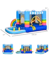 110.25" x 67" x 61" Inflated Castle for Jumping, Bouncing, Water Pool