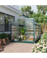 Outsunny Outdoor Backyard Plant Greenhouse/Hot House w/ Rooftop Vent & Walls