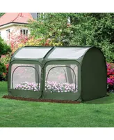 Outsunny Instant 8' x 4' Backyard Pop-up Greenhouse, Portable, 4 Zipper Doors