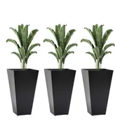 28" Tall Garden Plastic Flower Pot, Set of 3