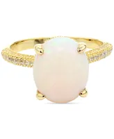 Opal (2 ct. t.w.) & White Topaz (1/10 Gold-Plated Sterling Silver (Also Sky Blue Pink Amethyst)