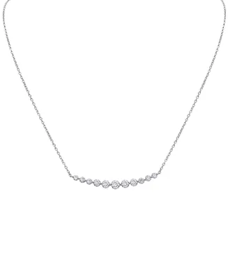 Diamond Graduated Curved Bar 18" Collar Necklace (2 ct. t.w.) in 14k White Gold