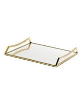 Classic Touch Oblong Mirror Serving Tray with Handles