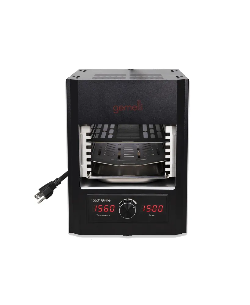 Gemelli Home Gemelli Gourmet Steak Grille, Infrared Superheating Up to 1560 Degrees, Electric Grill