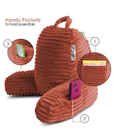 Nestl Cut Plush Striped Reading Pillow with Arms