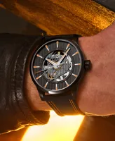 Mido Men's Swiss Automatic Multifort Skeleton Vertigo Black and Orange Fabric Strap Watch 42mm