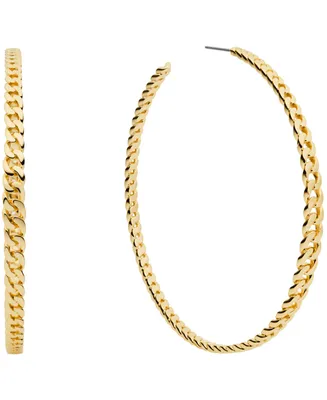 Michael Kors Statement Link Premium Gold-Tone Brass Hoop Earrings