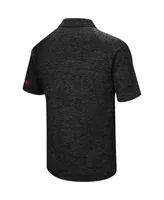 Men's Colosseum Black Nebraska Huskers Down Swing Polo Shirt