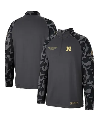 Men's Colosseum Charcoal Nebraska Huskers Oht Military-Inspired Appreciation Long Range Raglan Quarter-Zip Jacket