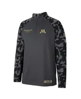 Men's Colosseum Charcoal Minnesota Golden Gophers Oht Military-Inspired Appreciation Long Range Raglan Quarter-Zip Jacket