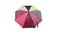 Totes Patchwork Auto Open Stick Umbrella