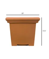 The Hc Companies Plastic Terrazzo Square Planter Terra Cotta - 20 Inch